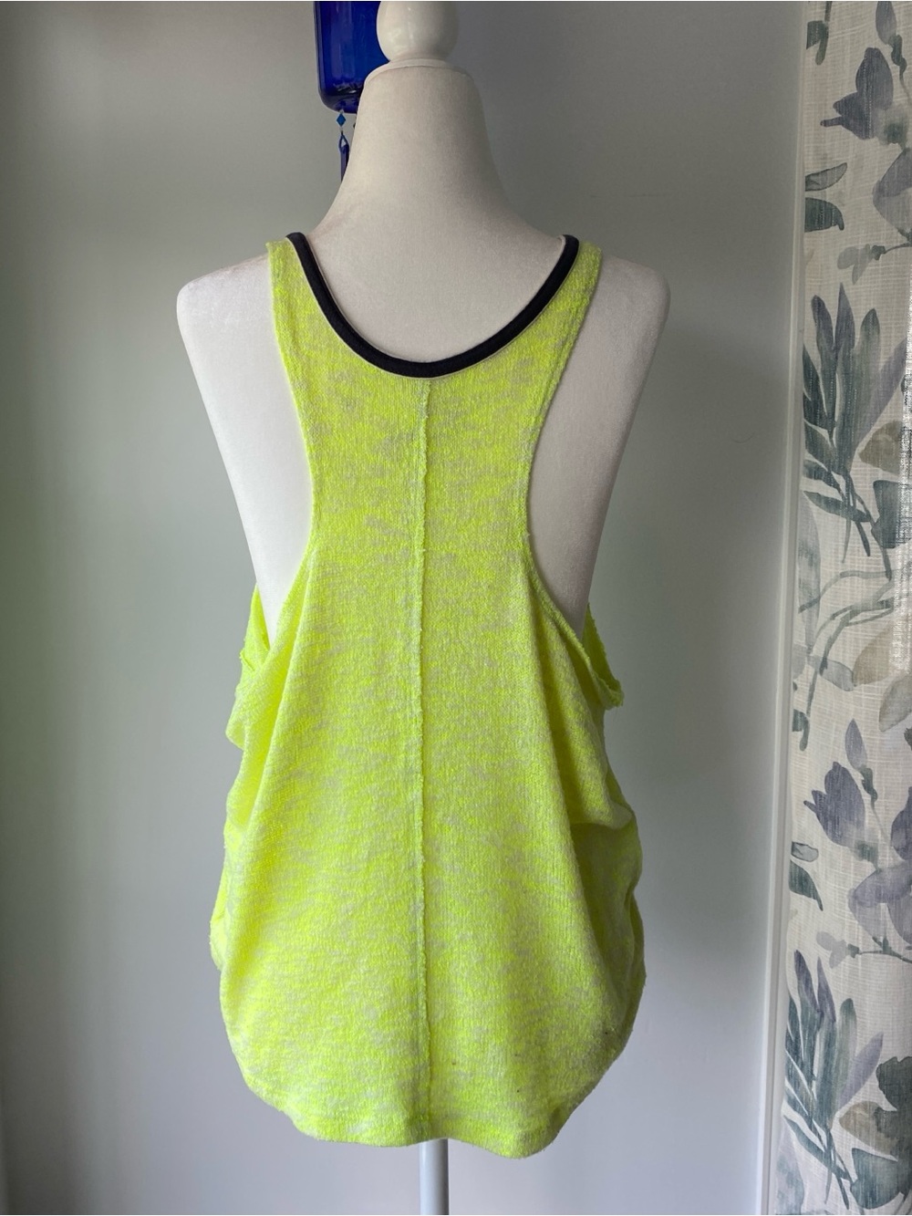 Free People Sporty Beachy Neon Yellow Marl Knit Racerback Tank Top xs - Picture 4 of 13